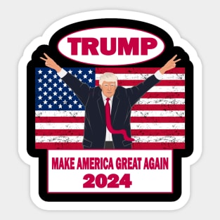 Trump Political 2024 Presidential Campaign America Flag Sticker